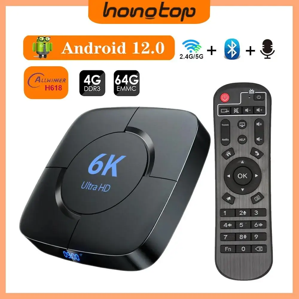 HONGTOP ȵ̵ 12 Ʈ TV ڽ,  BT, 6K HDR ̵ ÷̾, 3D  ڽ, 4GB, 32GB, 64GB